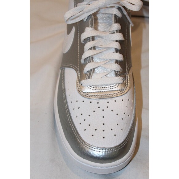 Nike Court Vision Mid Men\'s Basketball Shoes WHITE SILVER NWOB SZ 11 main image 2